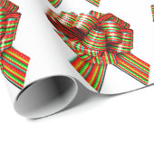 赤と緑の弓ホワイトラッピング紙 ラッピングペーパー (ロールコーナー)