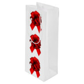 赤と緑の弓ワイン抱き枕 ワインギフトバッグ (正面アングル)