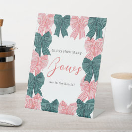 赤と緑の弓/リボン赤ちゃんシャワーいくつ弓 台座サイン