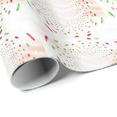 赤と緑の微妙なドット ラッピングペーパー (ロールコーナー)