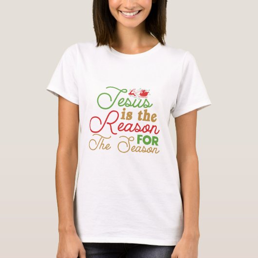 赤と緑の手書き風Tシャツ Tシャツ (正面)