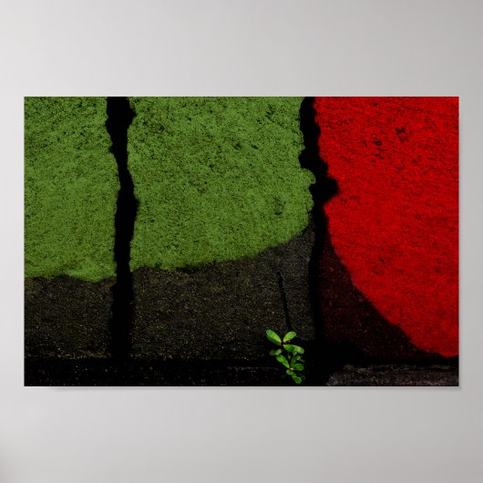 赤と緑の抽象芸術カッコいい写ユニーク真 ポスター (正面)
