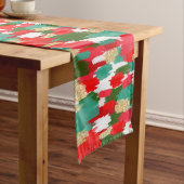 赤と緑の抽象芸術 ショートテーブルランナー (インサイチュ)