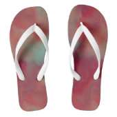 赤と緑の抽象芸術 ビーチサンダル (フットベッド)