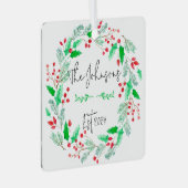 赤と緑の新しい家族結婚したオーナメント メタルオーナメント (正面右)