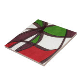 赤と緑の明るい色のフリー型枠抽象芸術 タイル (側面)