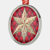 赤と緑の星を持つ房状のクリスマスレッド メタルオーナメント (左)