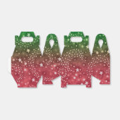 赤と緑の星クリスマスパターンの好意ボックス フェイバーボックス (折り畳みなし)