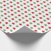 赤と緑の星クリスマスラッピング紙 ラッピングペーパー (角)