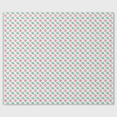 赤と緑の星モダン白クリスマス ラッピングペーパー (フラット)