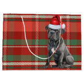 赤と緑の杖の杖コルソ犬の恋人の休日 ラージペーパーバッグ (裏面)