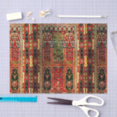 赤と緑の東洋の敷物 薄葉紙 (クラフト)