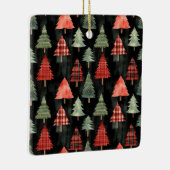 赤と緑の格子模様のクリスマスツリーが黒に セラミックオーナメント (右)