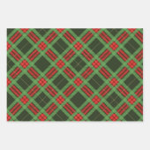 赤と緑の格子模様のクリスマス座標3 ラッピングペーパーシート (正面)