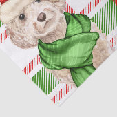 赤と緑の格子模様のコックパクリスマスドッグ 薄葉紙 (詳細)