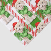 赤と緑の格子模様のシャンパンコックポクリスマス 薄葉紙 (詳細)