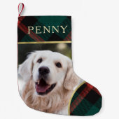 赤と緑の格子模様の伝統クリスマス スモールクリスマスストッキング (正面)