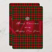 赤と緑の格子模様の国のクリスマス シーズンカード (正面/裏面)
