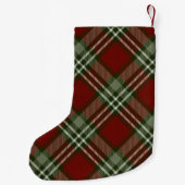 赤と緑の格子模様の彼女の名前 スモールクリスマスストッキング (裏面)