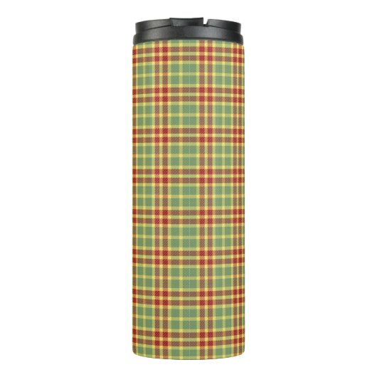 赤と緑の格子模様をカスタマイズ可能 タンブラー (裏面)