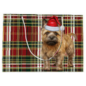 赤と緑の格子模様カーンドッグラバーホリデー ラージペーパーバッグ (裏面)