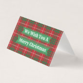 赤と緑の格子模様クリスマスカード (正面)