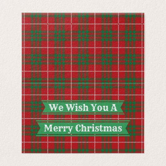 赤と緑の格子模様クリスマスカード (外部フラット)