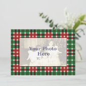 赤と緑の格子模様クリスマスフォトカード シーズンカード (スタンド正面)