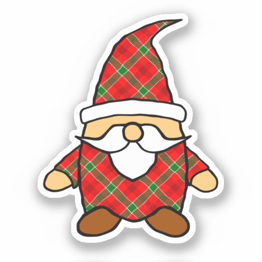 赤と緑の格子模様格言 シール (正面)