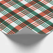 赤と緑の格子縞の休日 ラッピングペーパー (角)