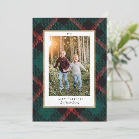 赤と緑の格子縞の伝統の写真 シーズンカード (スタンド正面)