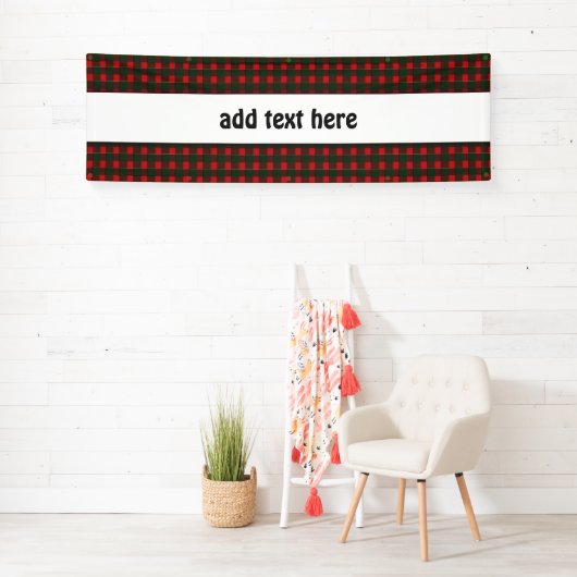 赤と緑の格子縞の生地の背景 横断幕 (インサイチュ)