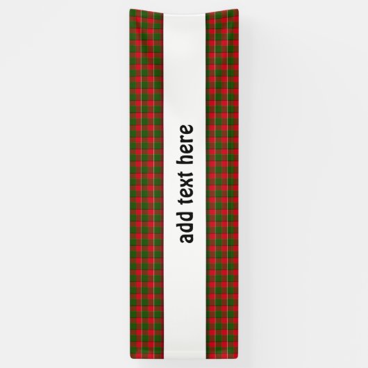 赤と緑の格子縞の生地の背景 横断幕 (縦)
