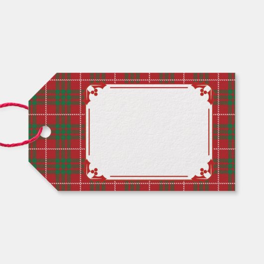 赤と緑の格子縞 ギフトタグ (裏面横)