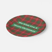 赤と緑の格子縞 ペーパープレート (アングル)