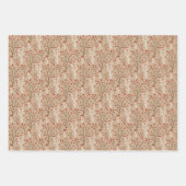 赤と緑の植物の果実のギフトラップ ラッピングペーパーシート (正面3)