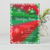 赤と緑の楽しいホリデーパーティー 招待状 (スタンド正面)