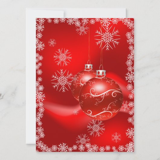 赤と緑の楽しいホリデーパーティー 招待状 (裏面)