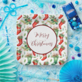 赤と緑の水のカラーストッキング ペーパープレート (パーティー)