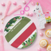 赤と緑の水のカラーベリーブランチパーソナライズされた ペーパープレート (パーティー)