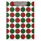 赤と緑の水玉模様オン白 クリップボード (正面)