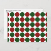 赤と緑の水玉模様オン白 ポストカード (正面/裏面)