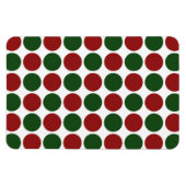 赤と緑の水玉模様オン白 マグネット (横)