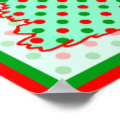 赤と緑の水玉模様 ポスター (角)