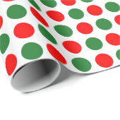 赤と緑の水玉模様 ラッピングペーパー (ロールコーナー)