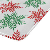 赤と緑の水色のスノーフレーク模様2 カッティングボード (角)