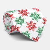 赤と緑の水色のスノーフレーク模様2 ネクタイ (ロール)