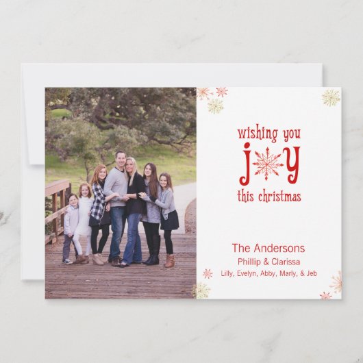 赤と緑の水色のスノーフレーク・カード シーズンカード (正面)