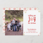 赤と緑の水色のスノーフレーク・カード シーズンカード (正面/裏面)