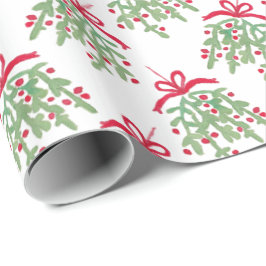 赤と緑の水色のミスタントパターン ラッピングペーパー